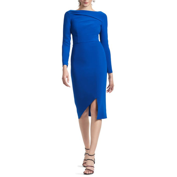 NWT Sachin & Babi Patrizia Sheath Dress Long Sleeve Bateau Neck Blue Size 22W - Picture 1 of 13